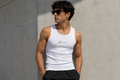White Ribbed Vest