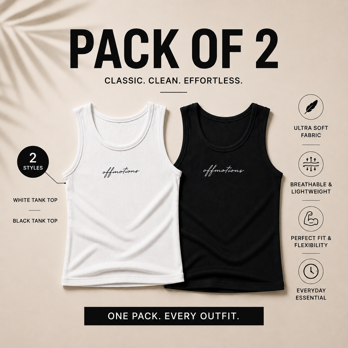 Pack of 2 ribbed vest