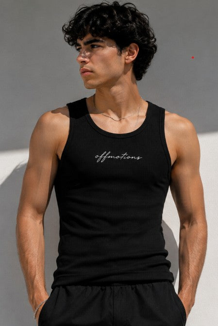 Black Ribbed Vest